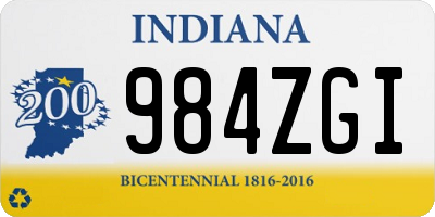 IN license plate 984ZGI