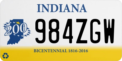 IN license plate 984ZGW