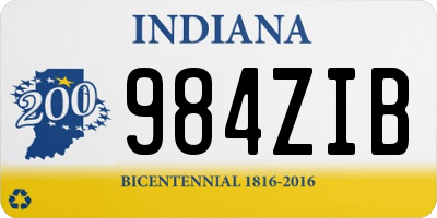 IN license plate 984ZIB