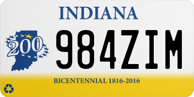 IN license plate 984ZIM