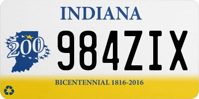 IN license plate 984ZIX