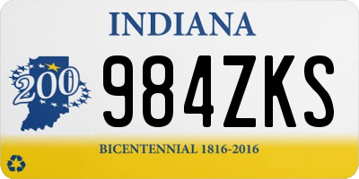 IN license plate 984ZKS