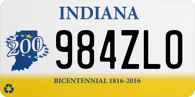 IN license plate 984ZLO