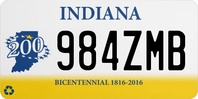IN license plate 984ZMB