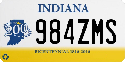 IN license plate 984ZMS