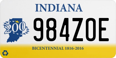 IN license plate 984ZOE