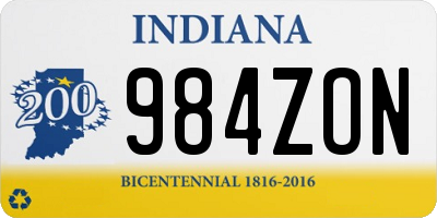 IN license plate 984ZON