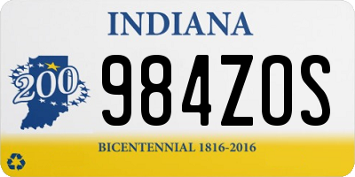 IN license plate 984ZOS