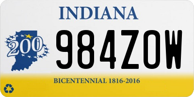 IN license plate 984ZOW