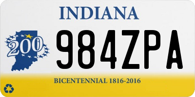 IN license plate 984ZPA