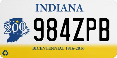 IN license plate 984ZPB