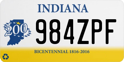 IN license plate 984ZPF