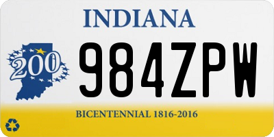 IN license plate 984ZPW