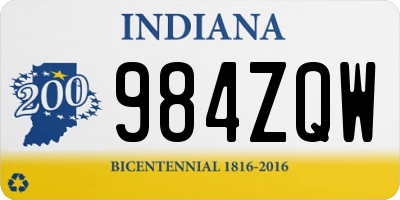 IN license plate 984ZQW