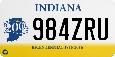 IN license plate 984ZRU