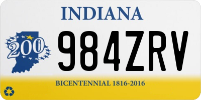 IN license plate 984ZRV