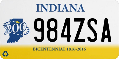 IN license plate 984ZSA