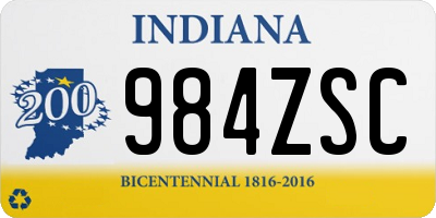 IN license plate 984ZSC