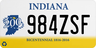 IN license plate 984ZSF