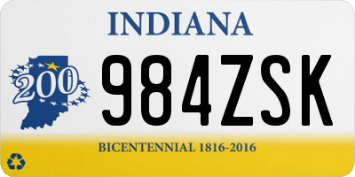 IN license plate 984ZSK