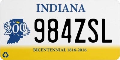 IN license plate 984ZSL