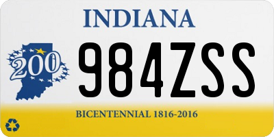 IN license plate 984ZSS