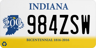 IN license plate 984ZSW