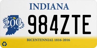 IN license plate 984ZTE