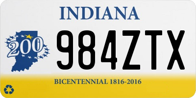 IN license plate 984ZTX