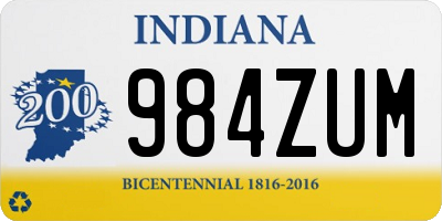 IN license plate 984ZUM