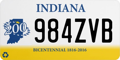 IN license plate 984ZVB