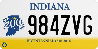 IN license plate 984ZVG