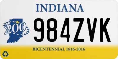 IN license plate 984ZVK