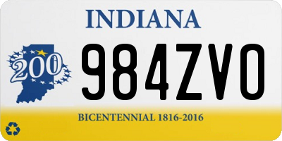 IN license plate 984ZVO