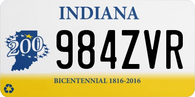 IN license plate 984ZVR