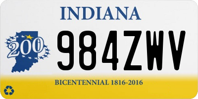 IN license plate 984ZWV