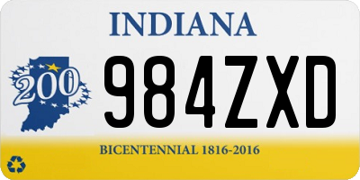 IN license plate 984ZXD