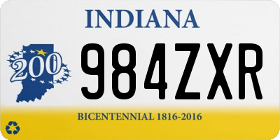 IN license plate 984ZXR