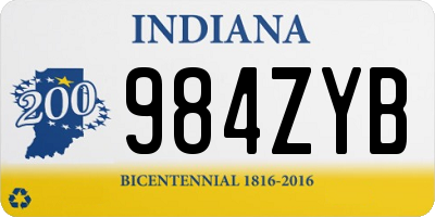 IN license plate 984ZYB