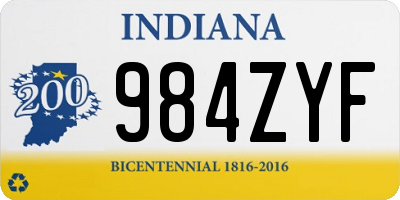 IN license plate 984ZYF