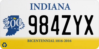 IN license plate 984ZYX