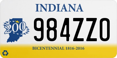 IN license plate 984ZZO