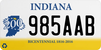 IN license plate 985AAB