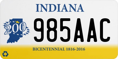 IN license plate 985AAC