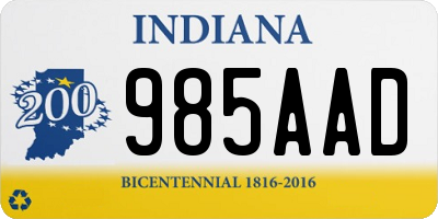 IN license plate 985AAD