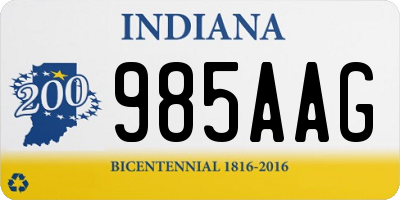 IN license plate 985AAG