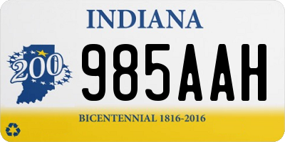 IN license plate 985AAH