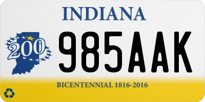 IN license plate 985AAK