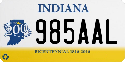 IN license plate 985AAL