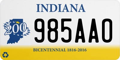 IN license plate 985AAO